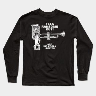 WHITE DECAL OF FELA RANSOME KUTI- AND HIS KOOLA LOBITOS Long Sleeve T-Shirt